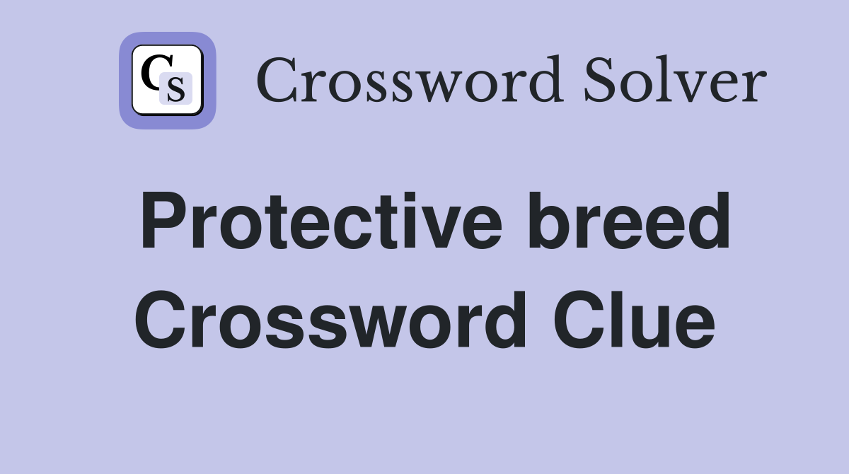 Protective breed Crossword Clue