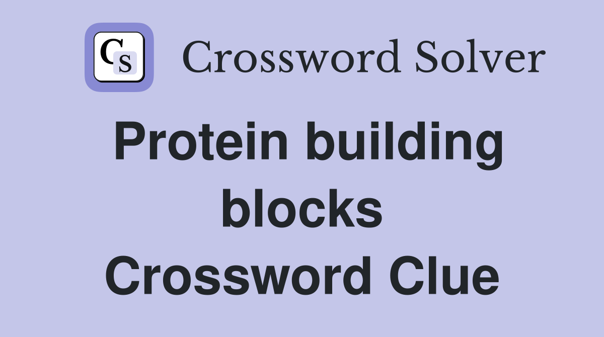 Protein building blocks Crossword Clue