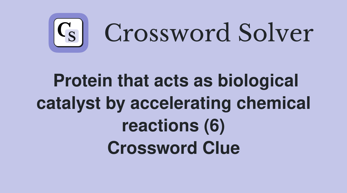 Protein that acts as biological catalyst by accelerating chemical reactions (6) Crossword Clue