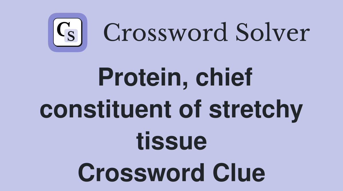 Protein, chief constituent of stretchy tissue Crossword Clue