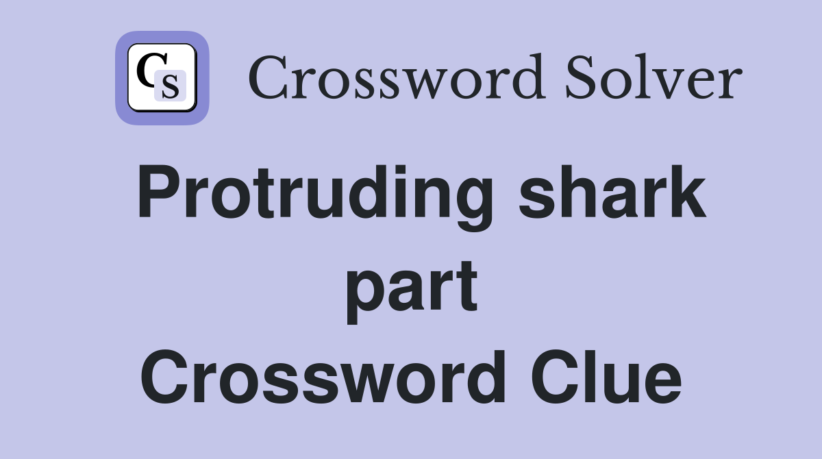Protruding shark part Crossword Clue