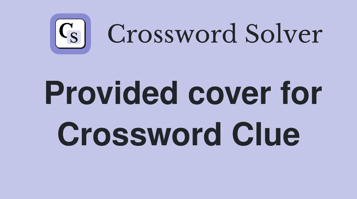 Provided cover for Crossword Clue