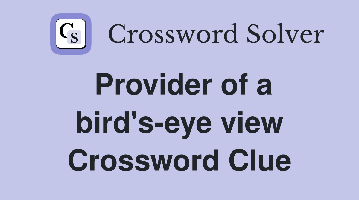 Provider of a bird's-eye view Crossword Clue