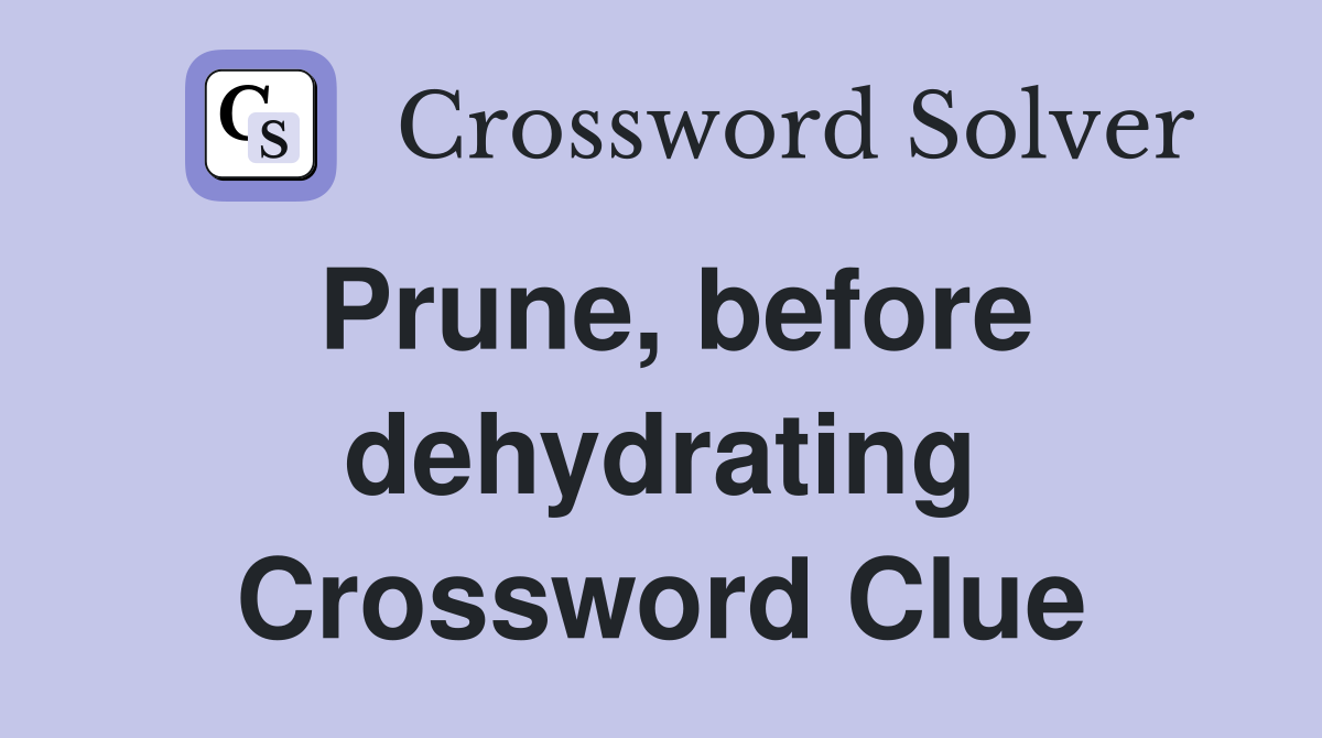 Prune, before dehydrating Crossword Clue