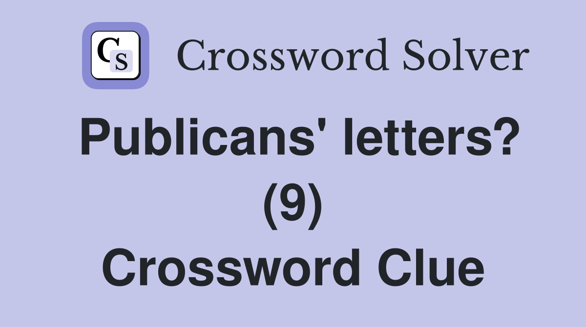 Publicans' letters? (9) Crossword Clue