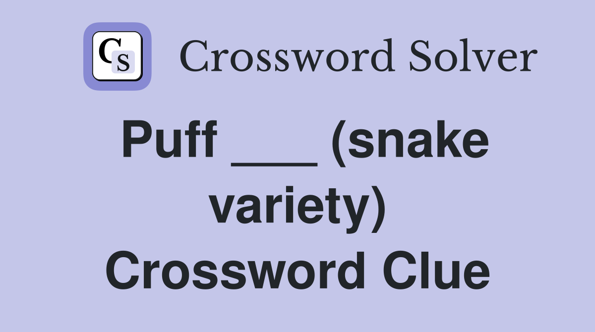 Puff ___ (snake variety) Crossword Clue