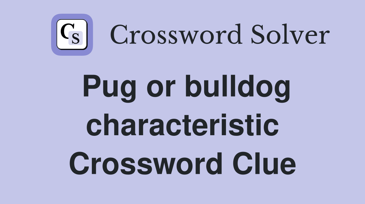 Pug or bulldog characteristic Crossword Clue