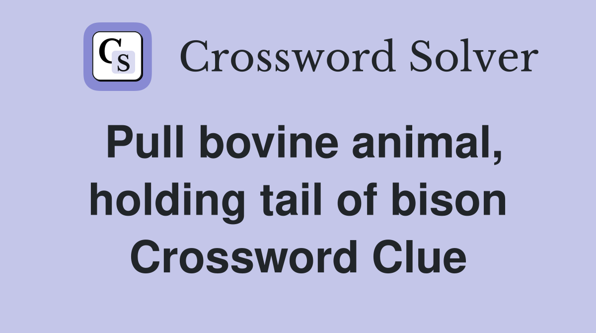 Pull bovine animal, holding tail of bison Crossword Clue