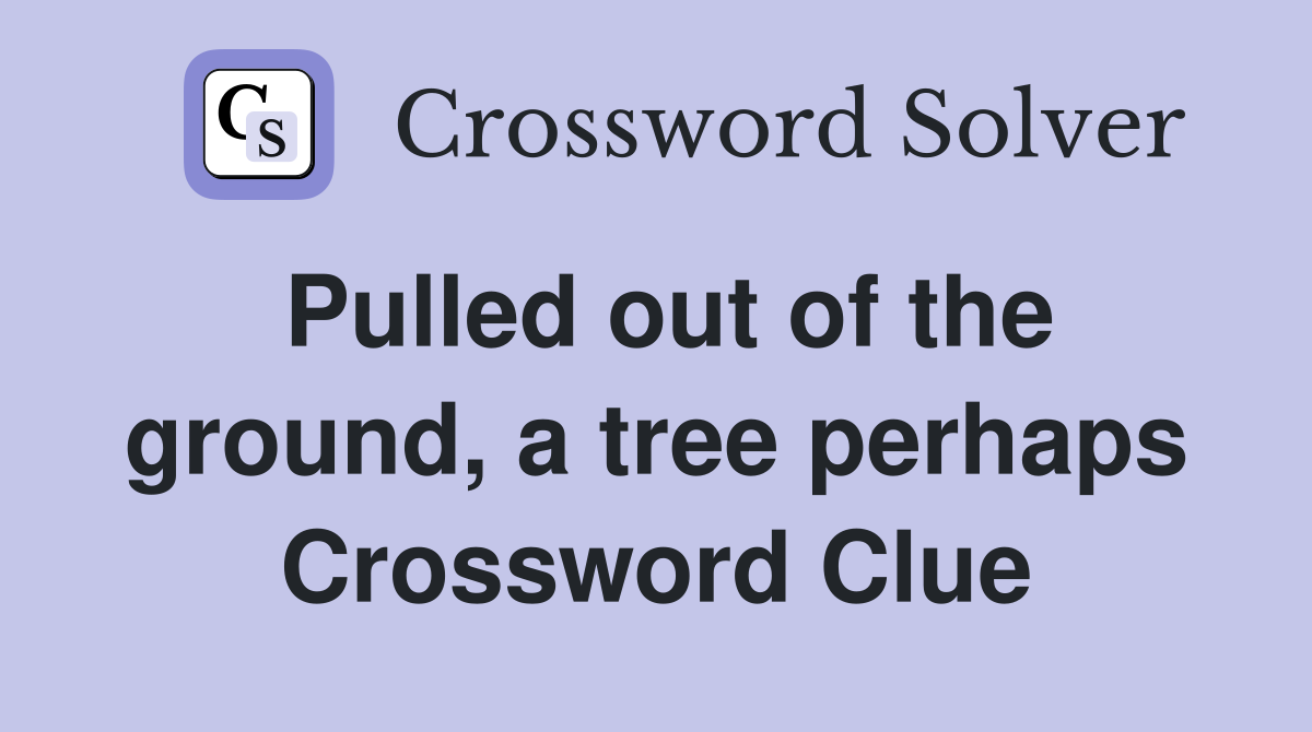 Pulled out of the ground, a tree perhaps Crossword Clue