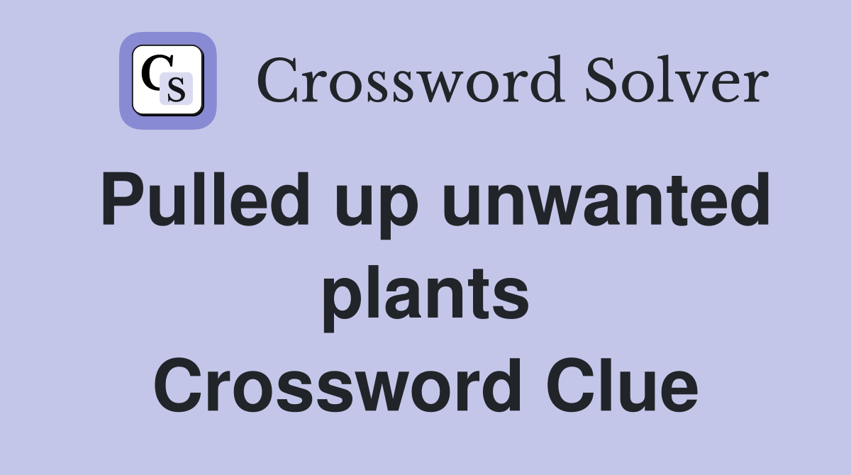 Pulled up unwanted plants Crossword Clue
