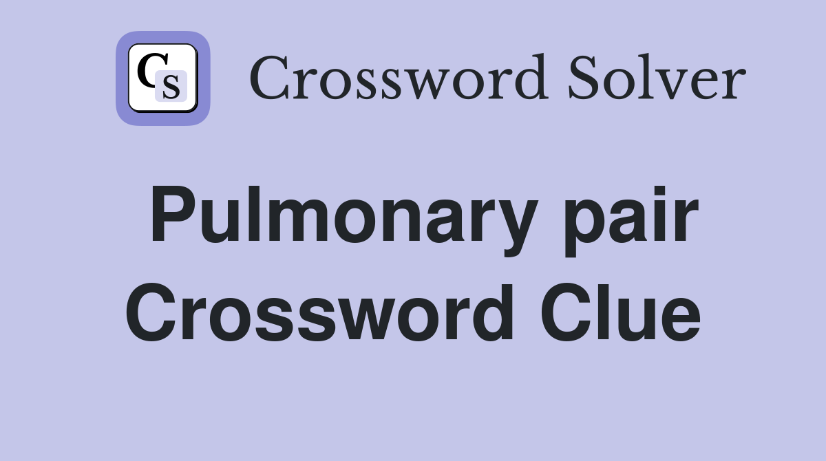 Pulmonary pair Crossword Clue