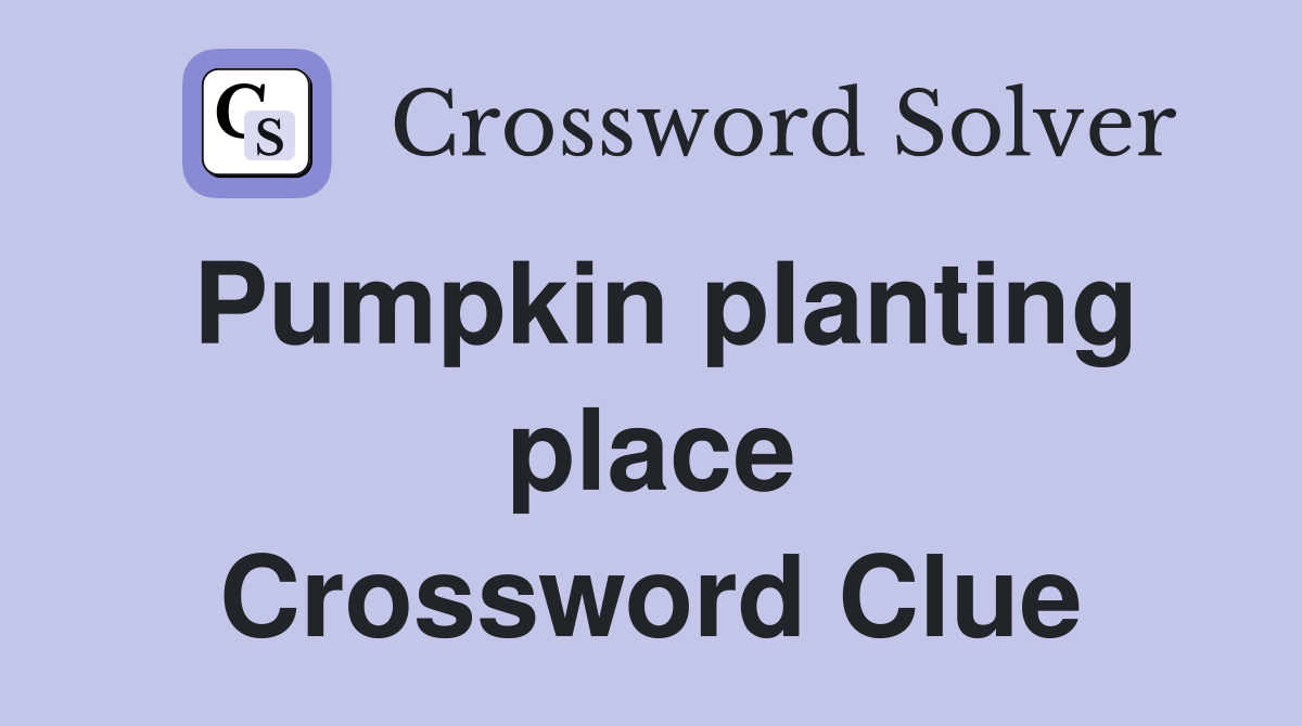 Pumpkin planting place Crossword Clue