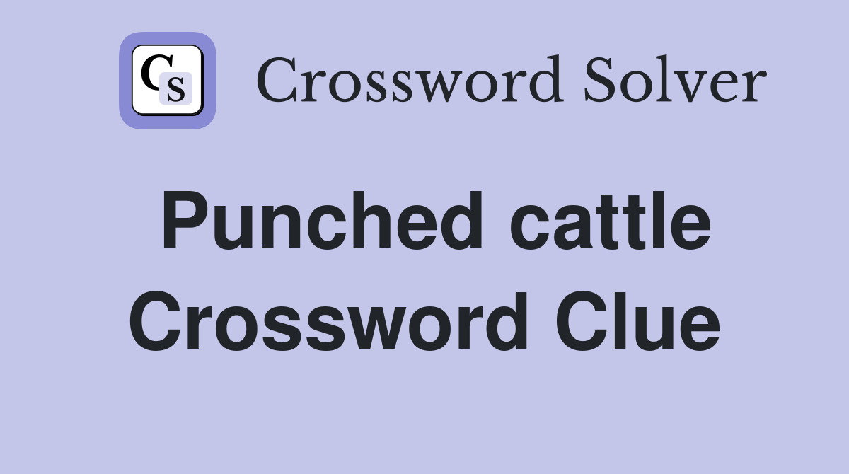 Punched cattle Crossword Clue