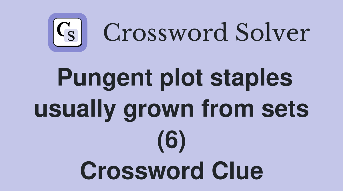 Pungent plot staples usually grown from sets (6) Crossword Clue