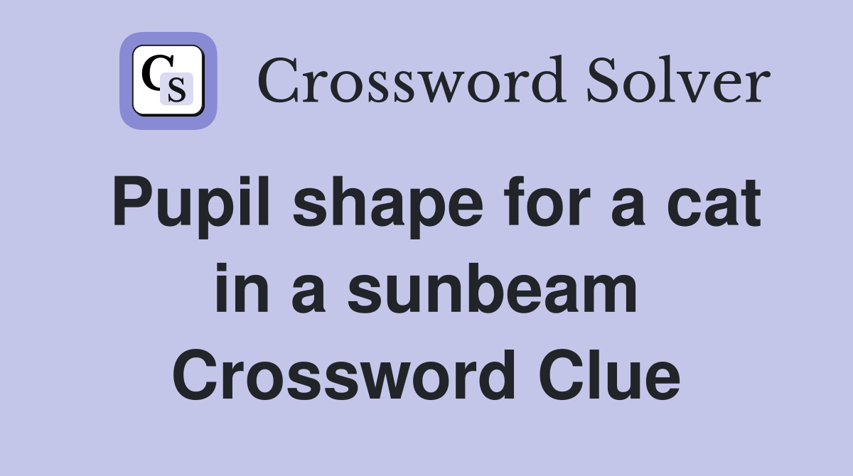 Pupil shape for a cat in a sunbeam Crossword Clue