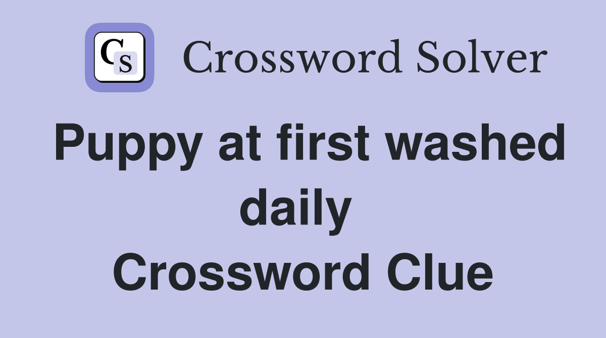 Puppy at first washed daily  Crossword Clue