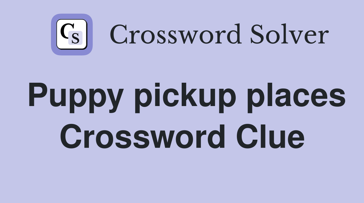 Puppy pickup places Crossword Clue