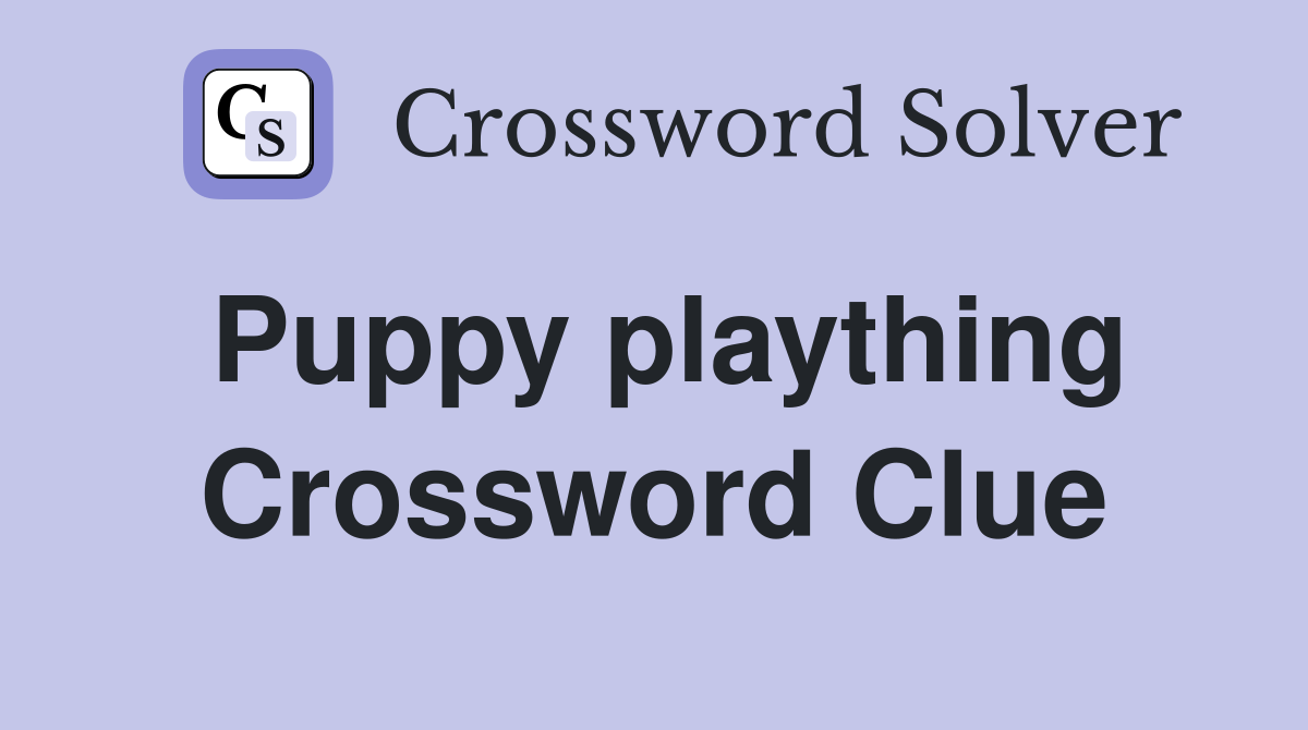 Puppy plaything Crossword Clue