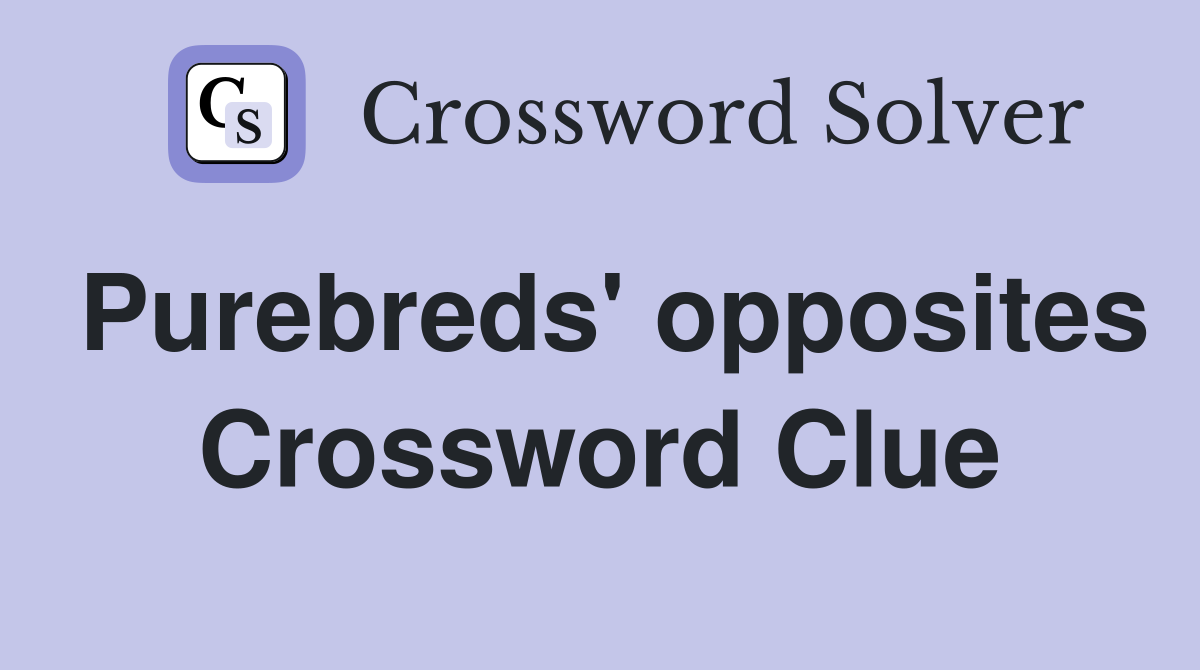 Purebreds' opposites Crossword Clue