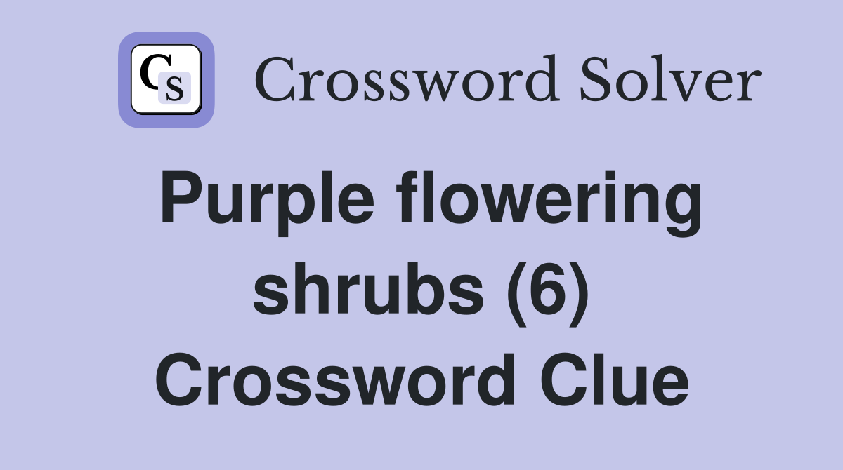 Purple flowering shrubs (6) Crossword Clue