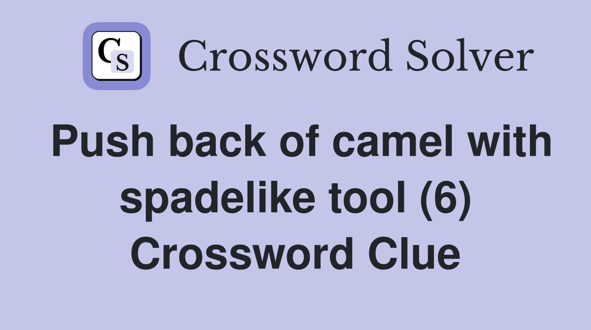 Push back of camel with spadelike tool (6) Crossword Clue