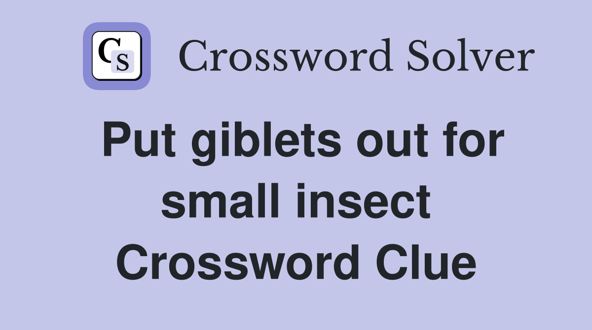 Put giblets out for small insect Crossword Clue