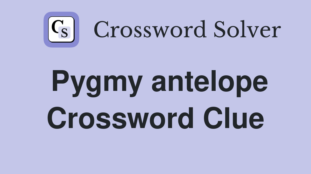 Pygmy antelope Crossword Clue