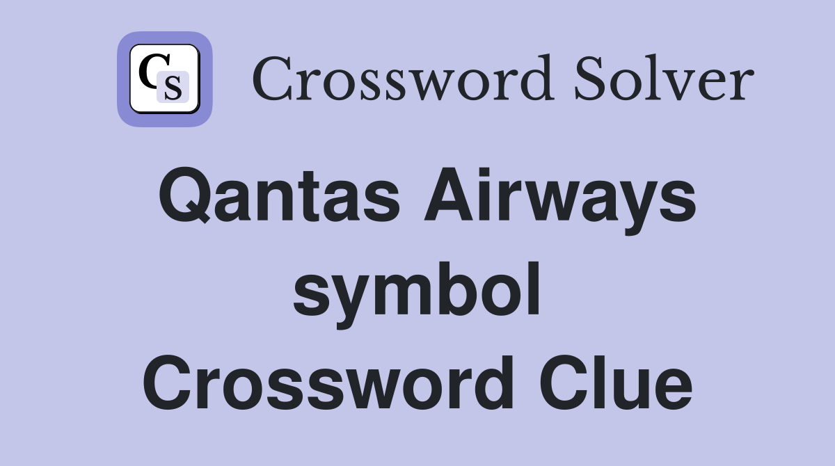 Qantas Airways symbol Crossword Clue