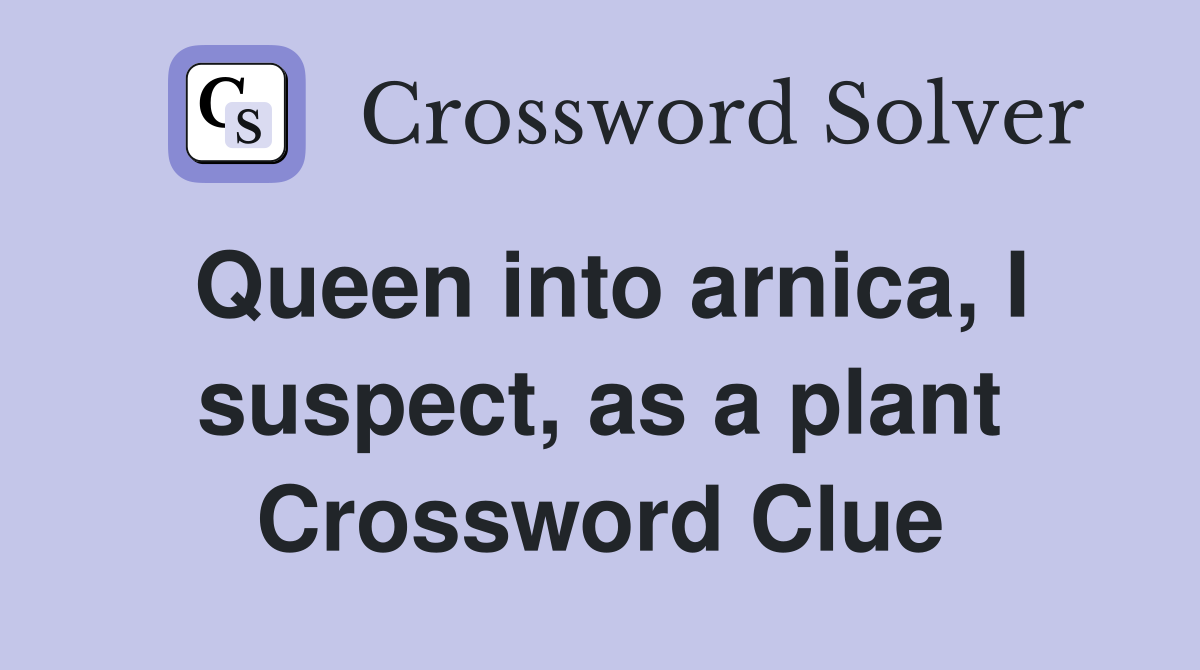 Queen into arnica, I suspect, as a plant Crossword Clue