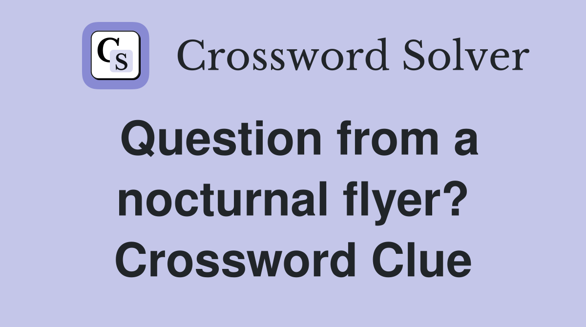 Question from a nocturnal flyer? Crossword Clue