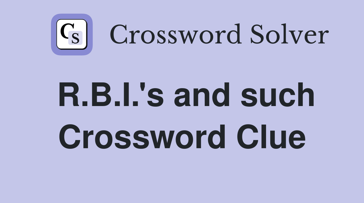 R.B.I.'s and such Crossword Clue