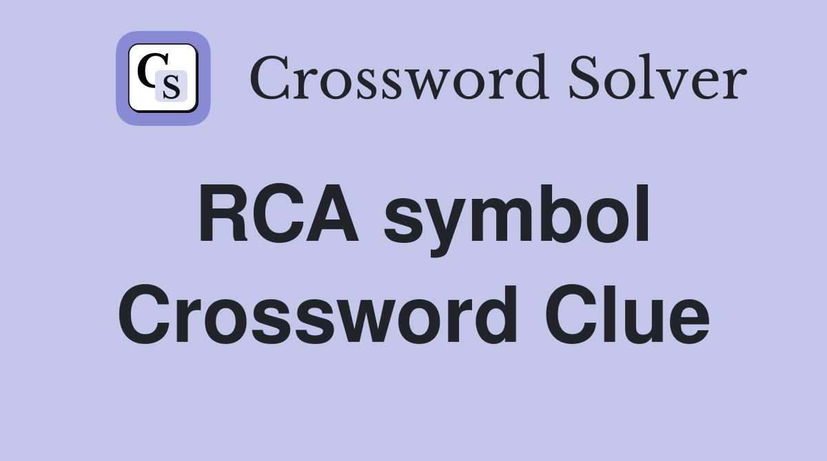 RCA symbol Crossword Clue