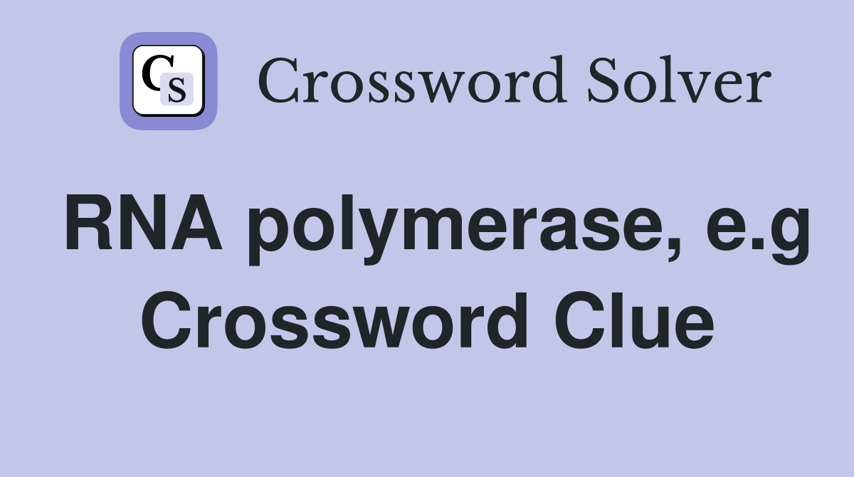 RNA polymerase, e.g Crossword Clue