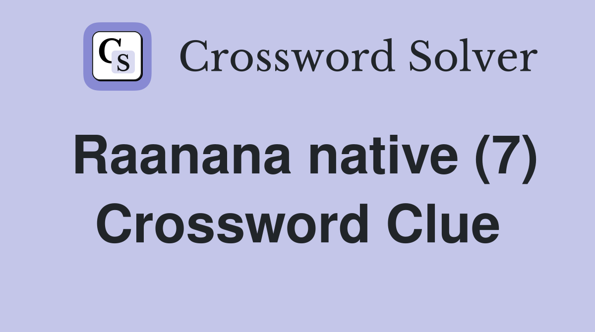 Raanana native (7) Crossword Clue