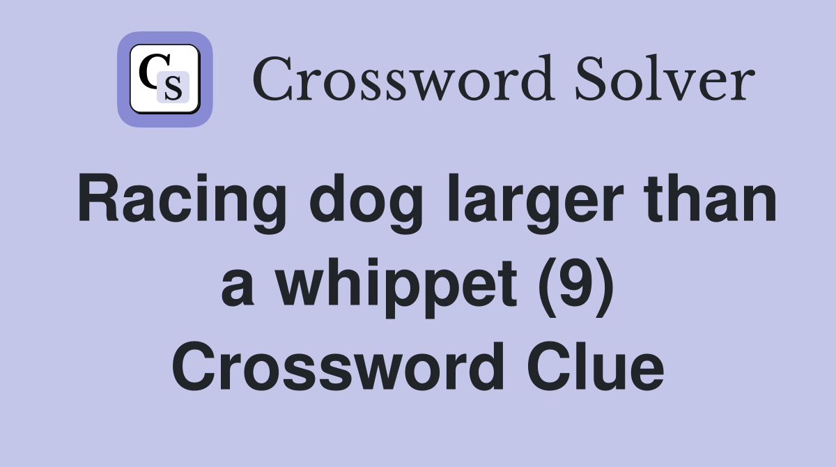 Racing dog larger than a whippet (9) Crossword Clue