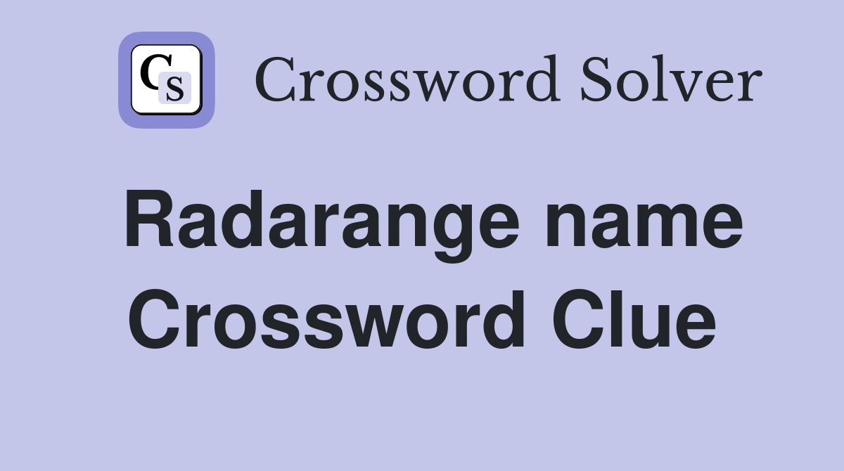 Radarange name Crossword Clue