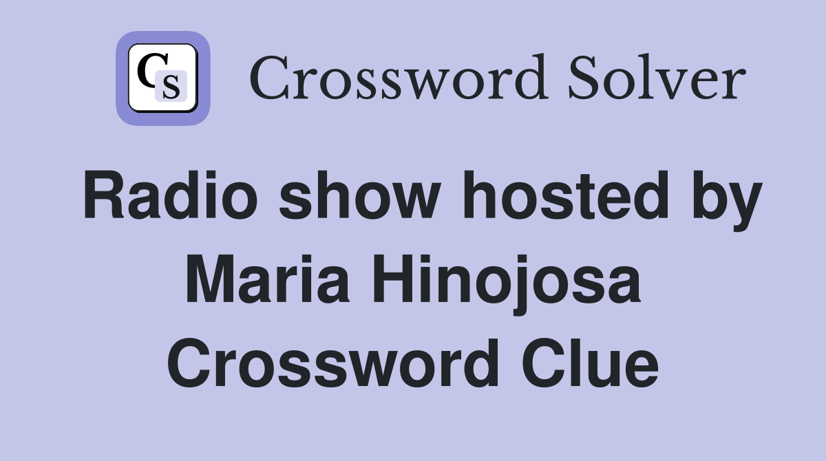 Radio show hosted by Maria Hinojosa Crossword Clue