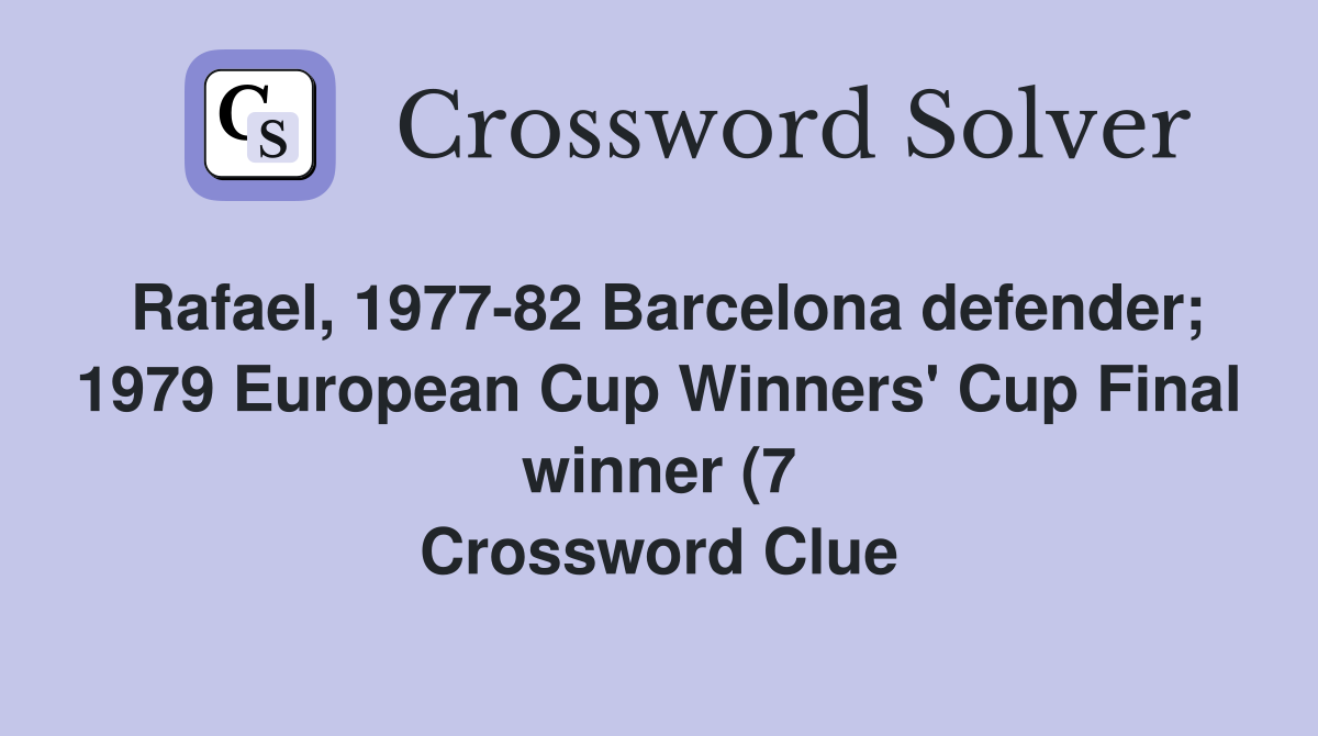 Rafael 1977 82 Barcelona defender 1979 European Cup Winners #39 Cup Rafael 1977 82 Barcelona defender 1979 European Cup Winners #39 Cup