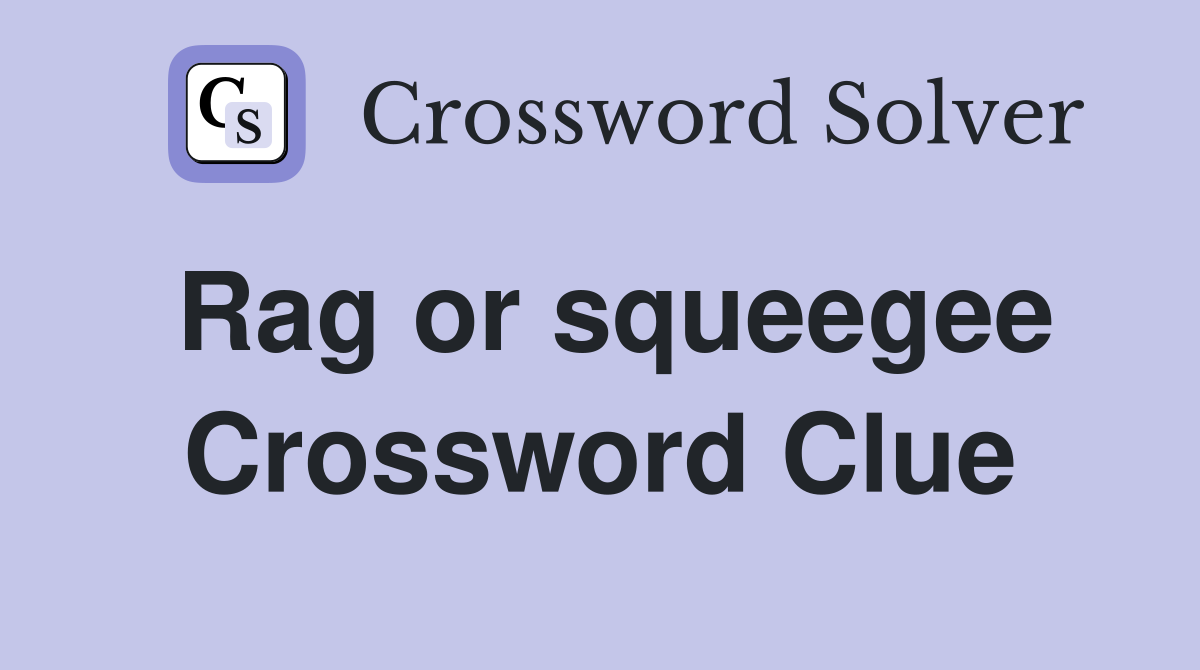 Rag or squeegee Crossword Clue