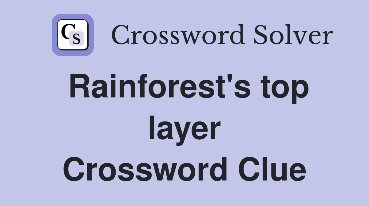 Rainforest's top layer Crossword Clue