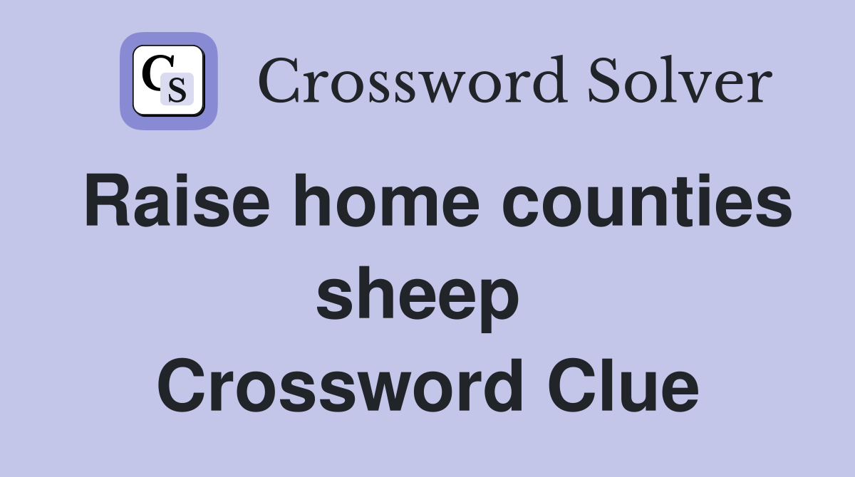 Raise home counties sheep  Crossword Clue