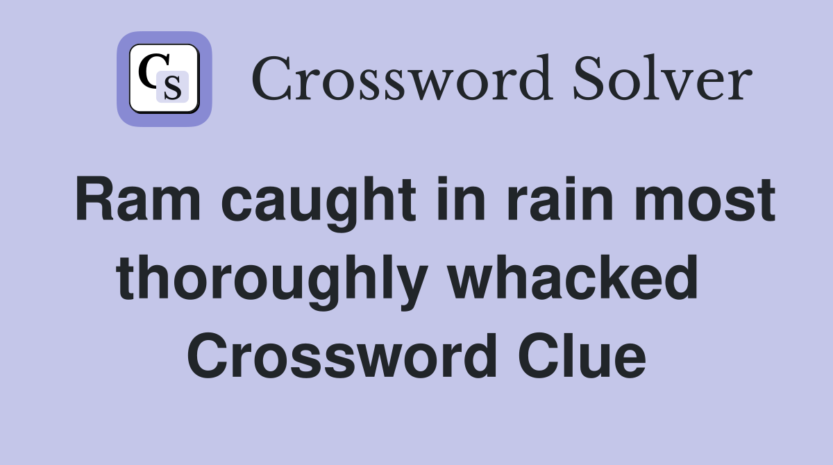 Ram caught in rain most thoroughly whacked  Crossword Clue