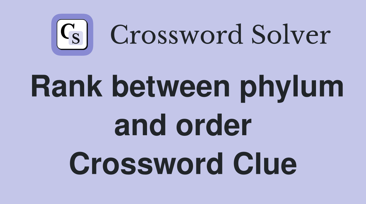 Rank between phylum and order Crossword Clue