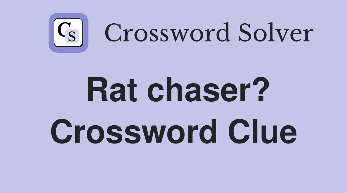 Rat chaser? Crossword Clue