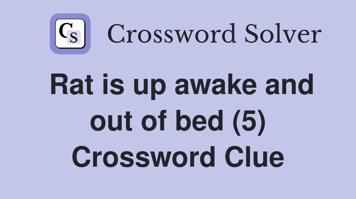 Rat is up awake and out of bed (5) Crossword Clue