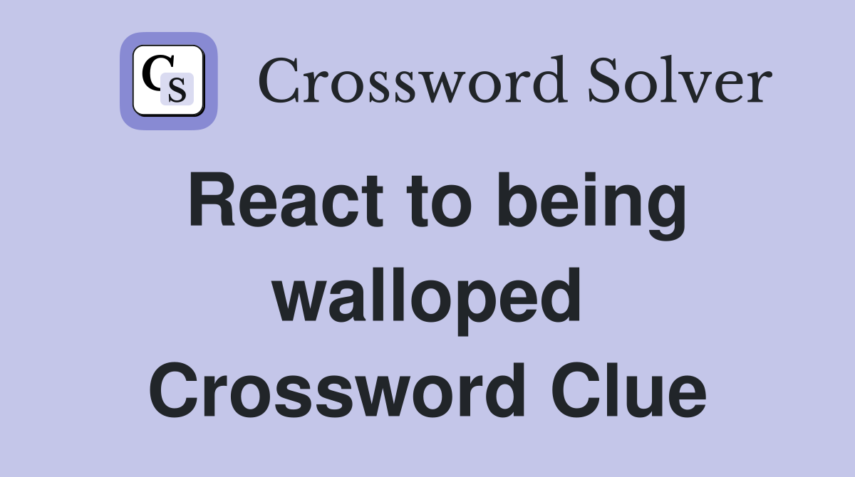 React to being walloped Crossword Clue