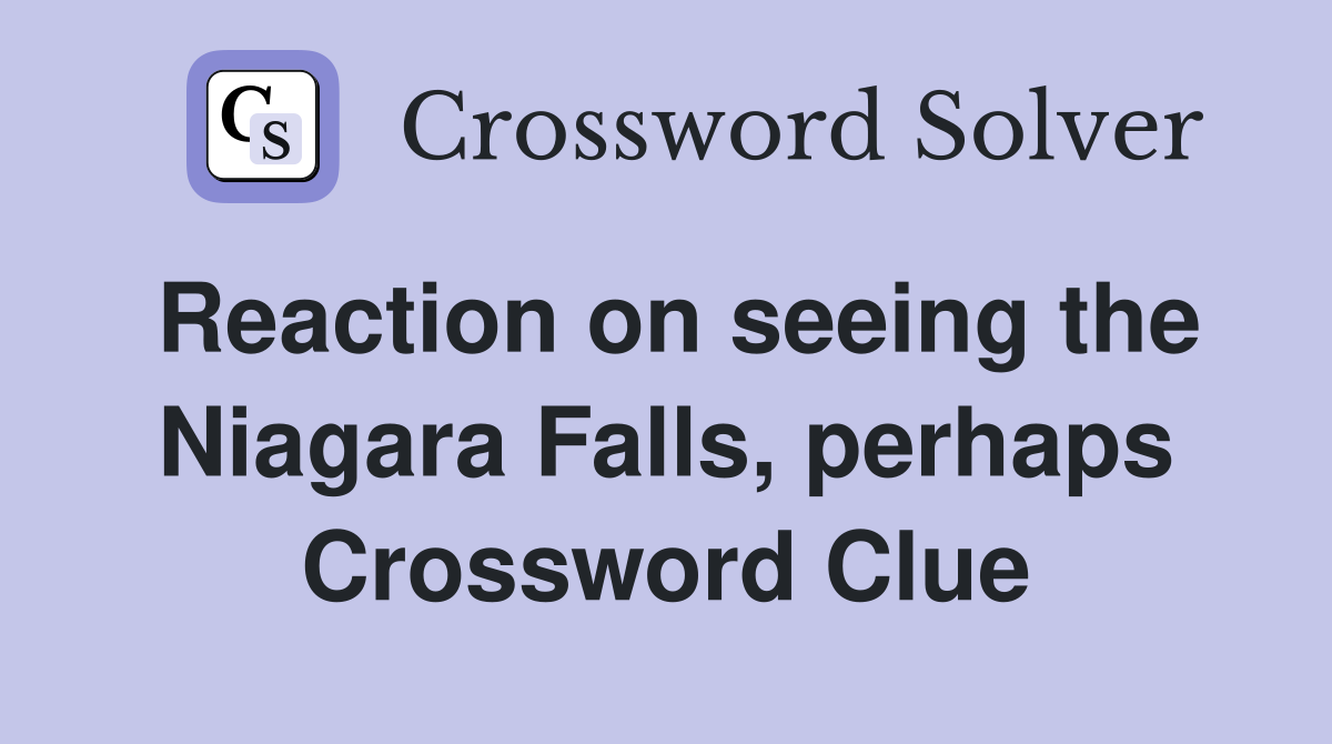Reaction on seeing the Niagara Falls, perhaps Crossword Clue