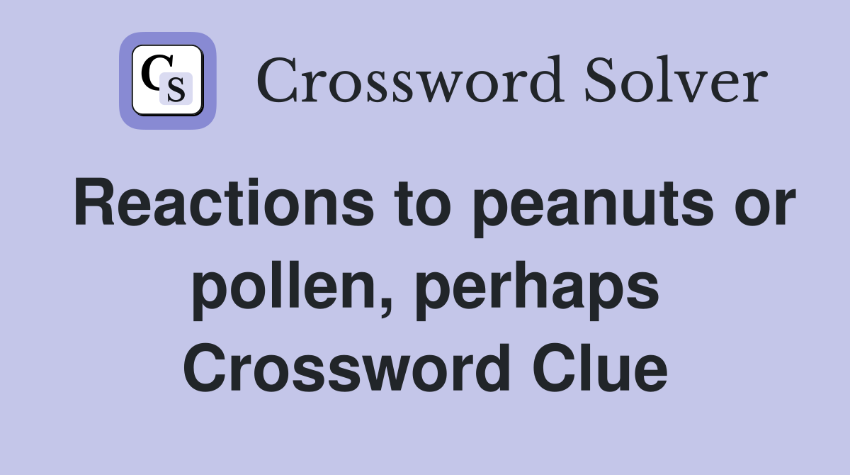 Reactions to peanuts or pollen, perhaps Crossword Clue