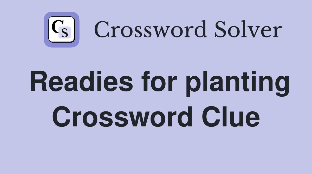 Readies for planting Crossword Clue