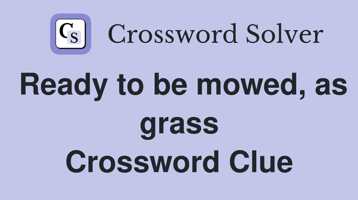 Ready to be mowed, as grass Crossword Clue